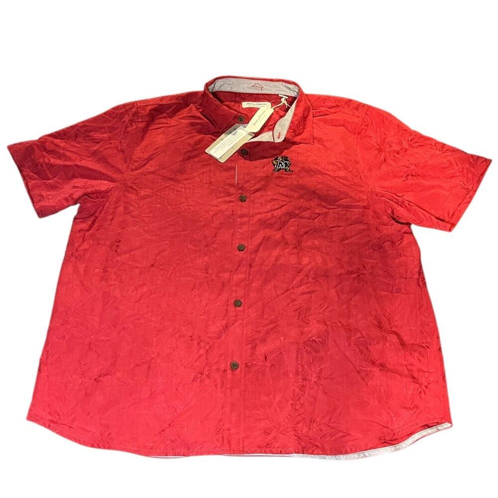 Tommy Bahama Maryland Terrapins Button Coconut Hawaiian Shirt XXL Tencel NWT